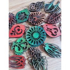 Valódi bőr fülbevalók - áttört mintával