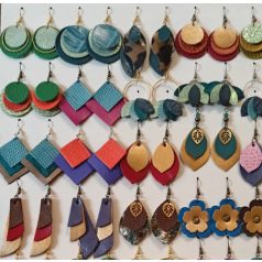 Színkavalkád - bőr fülbevalók