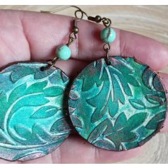 Valódi bőr fülbevalók -nyomott mintával