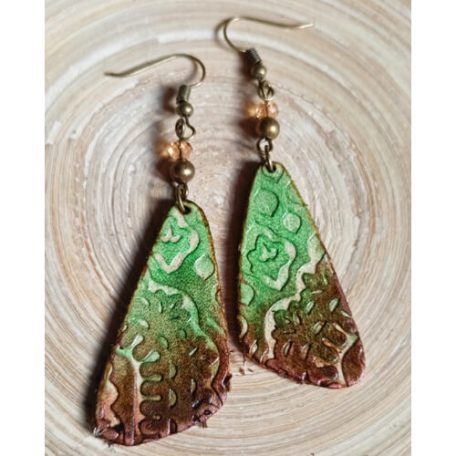 Álomkapu - háromszög bőr fülbevaló