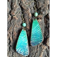 Hullámok - háromszög bőr fülbevaló