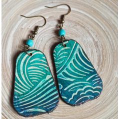 Hullámok - trapéz bőr fülbevaló