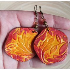 Indák - ötszög bőr fülbevaló