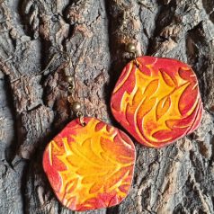 Indák - ötszög bőr fülbevaló