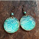 Hullámok - 35 mm kerek bőr fülbevaló