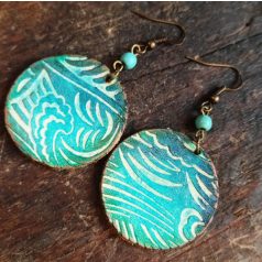 Hullámok - 35 mm kerek bőr fülbevaló