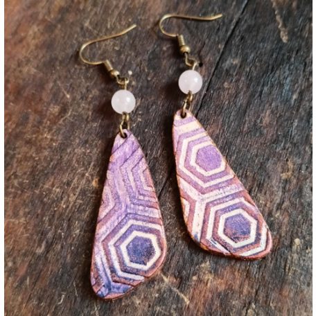 Hatszögek - háromszög bőr fülbevaló