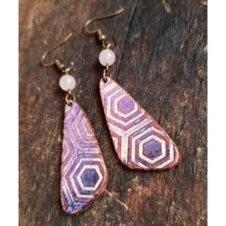 Hatszögek - háromszög bőr fülbevaló