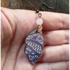 Csipke mintás - levél alakú bőr fülbevaló