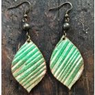 Faerezet - csepp alakú bőr fülbevaló