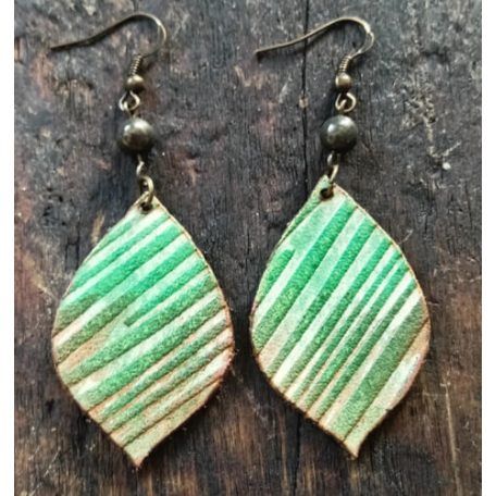 Faerezet - csepp alakú bőr fülbevaló