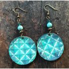 Gyémánt - 35 mm kerek bőr fülbevaló