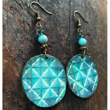 Gyémánt - 35 mm kerek bőr fülbevaló