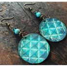 Gyémánt - 35 mm kerek bőr fülbevaló