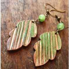 Faerezet - levél alakú bőr fülbevaló