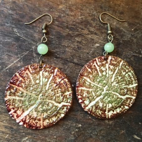 Fatörzs - 45 mm kerek bőr fülbevaló