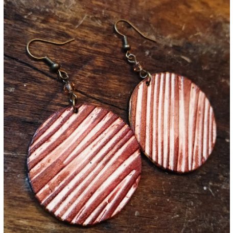 Faerezet - 42 mm kerek bőr fülbevaló