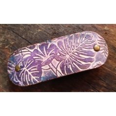 Nyomott mintás hosszúkás bőr franciacsat -monstera