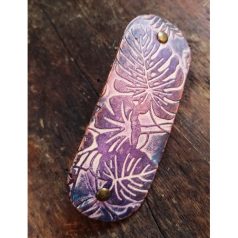 Nyomott mintás hosszúkás bőr franciacsat -monstera