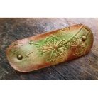 Nyomott mintás hosszúkás bőr franciacsat -pitypang