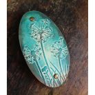 Nyomott mintás ovális bőr franciacsat -pitypang