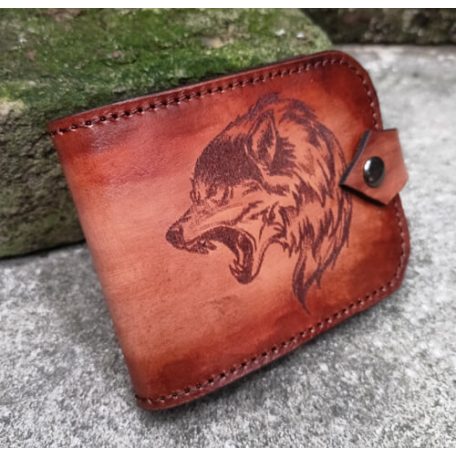 Kártyatartó farkasfej mintával