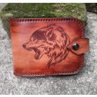 Kártyatartó farkasfej mintával