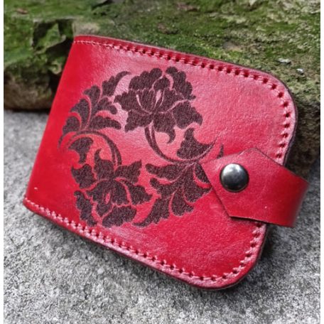 Kártyatartó kerek virág mintával