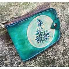 Kártyatartó páva mintával