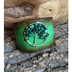Zöld karkötő malachit életfa medállal