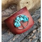 Barna karkötő türkenit életfa medállal