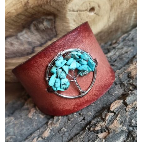 Barna karkötő türkenit életfa medállal