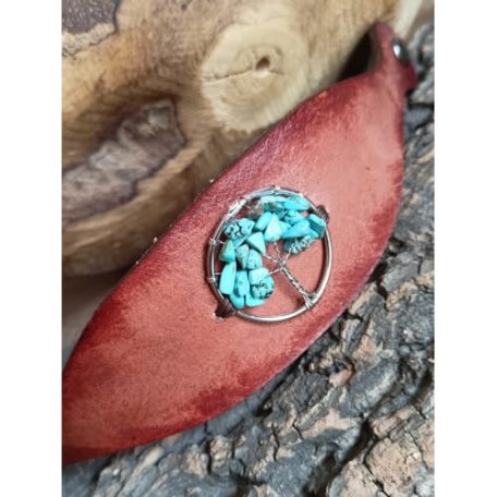 Barna karkötő türkenit életfa medállal