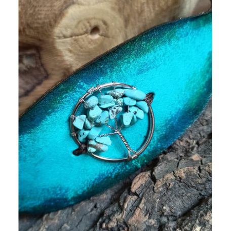 Türkiz karkötő türkenit életfa medállal