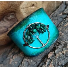 Türkiz karkötő malachit életfa medállal