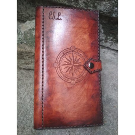 Barna antikolt iránytűs pénztárca