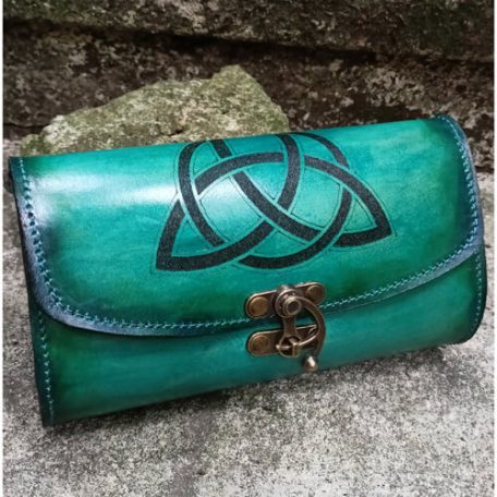 Kézzel festett valódi bőr válltáska, kelta mintás