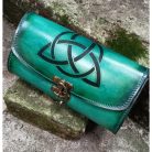 Kézzel festett valódi bőr válltáska, kelta mintás